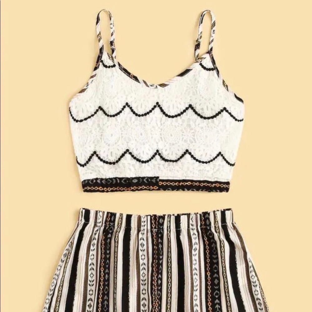 Two piece shorts/crop top